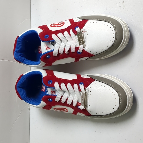 Ecko Unlimited Sneaker Men Size 8 White & Red Low Top Athletic Running Sneakers - Picture 1 of 8
